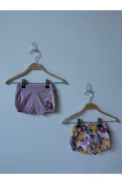 Miniworld FLORAL LİLA KIZ 2'Lİ ŞORT