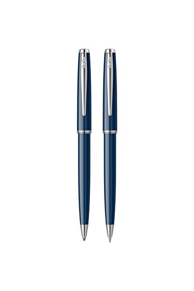 Scrikss Vintage 52 Ballpoint Pen - Versatil Double Set Navy Blue Crystal Box
