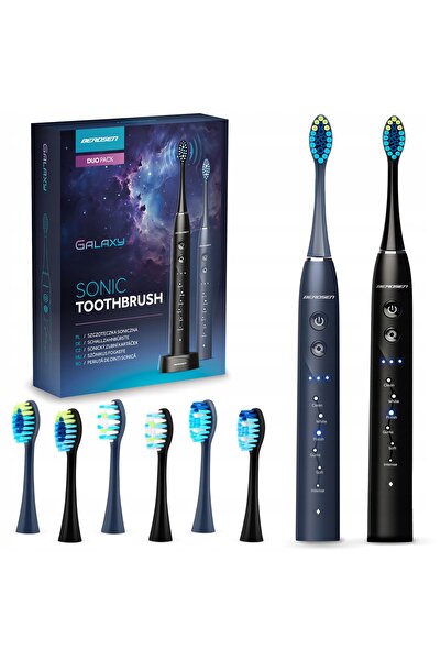 NO BRAND BERDSEN Galaxy Duo periuță de dinți sonică (2 bucăți) Negru și Albas...