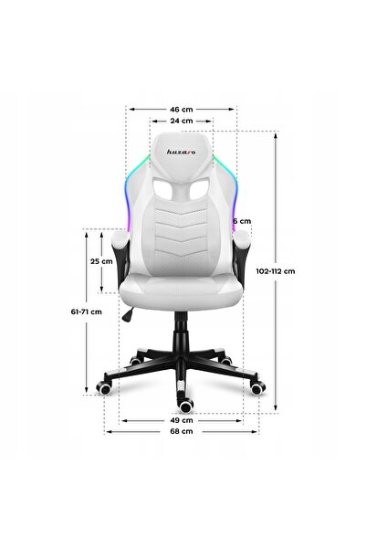 Huzaro Fotel Force 2.5 RGB Alb