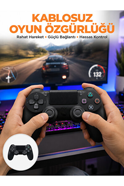 Lisinya PS4 Uyumlu Kablosuz Oyun Kolu – Gerçekçi Titreşimli Geri Bildirim Yeni Nesil -