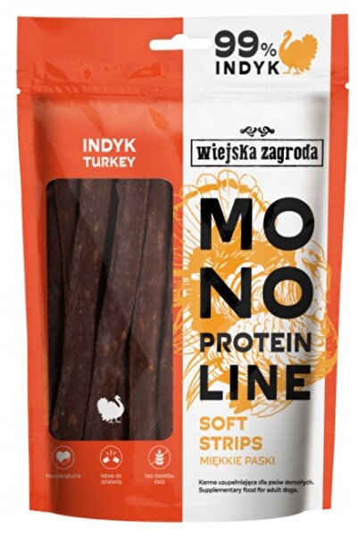NO BRAND Delicii pentru câini RUSTIC GARD Monoproteic benzi moi de curcan 100 g
