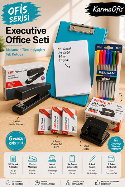 KarmaOfis Office Series Executive Office Set |   Turquoise A4 Secretary, 50 S...