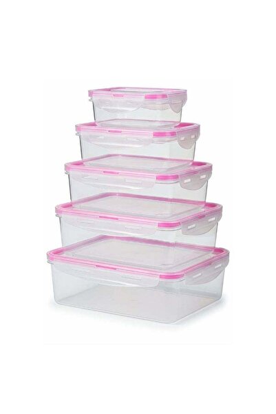 Duravel Clear Plastic Food Storage Containers Set of 5, Rectangular, Airtight...