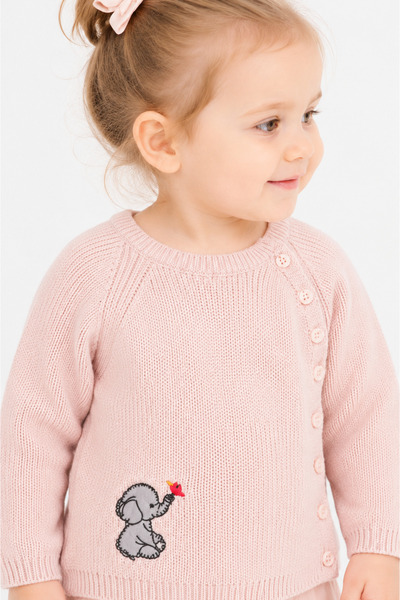 Babyhola Baby Girl Elephant Detailed Sweater 23115