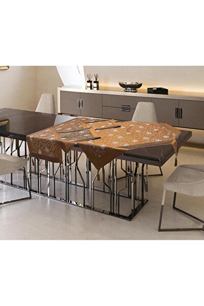 Linea Home Σετ τραπεζομάντηλου σατέν ζακάρ 7 τεμαχίων με περίγραμμα παζλ LH20...