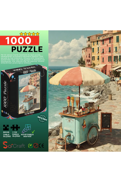 Soi Craft 1000 Parça Puzzle Dondurma Arabası İtalyan Rivierası #6521