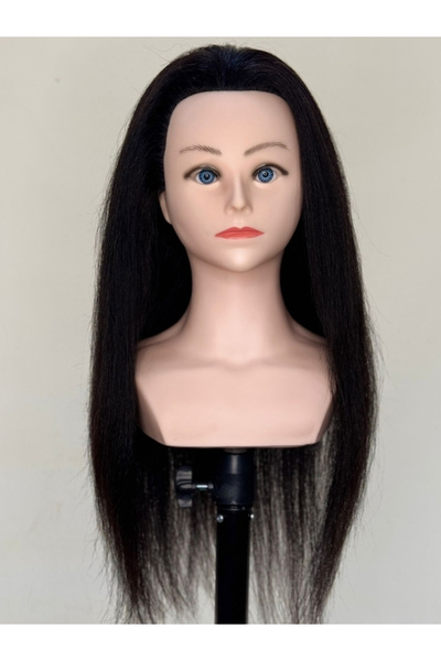 SÇ PERUK Hairdresser Training Mannequin (Training Doll) Real Hair 55 cm Natural