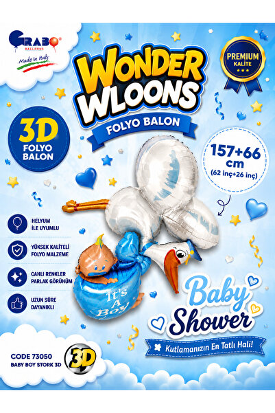 grabo Wonderwloons 62 Inch Foil Balloon (Baby Shower)