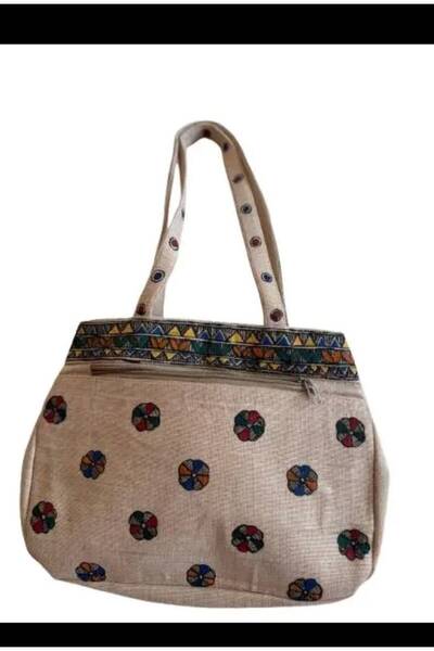 Kanyaka Indian Madhubani-Painting Jute Tote Bag