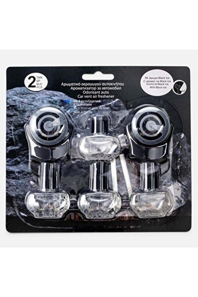 AVA Odorizant Auto pentru Grila Ventilatie Black Ice cu 2 Rezerve, Parfum Per...