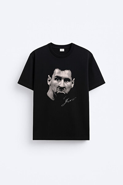 cesita Argentina Lionel Messi Printed Cotton Black T-Shirt T-Shirt