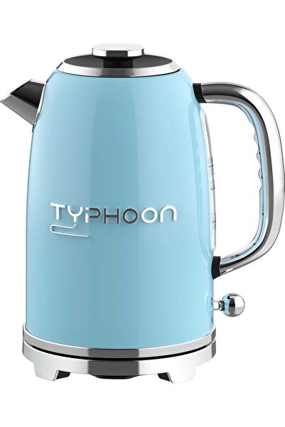 Typhoon Electric Kettle, 2200W, 1.8L, Wooden Handle, Ty-01-001 Bl - Blue Silver