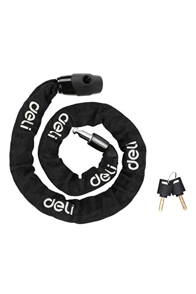 Deli κλειδαριά ποδηλάτου με κλειδί DL508021, Φ4mm, 1m, μαύρη