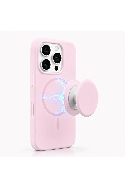 PWR Magnetic Case for iPhone 16/17 with Detachable Stand — Silicone Phone Cov...