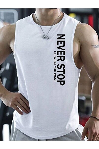 JANTIL MODA 💯 White Wide-Strap Men's Tank Top - Basic Sports and Casual Comb...