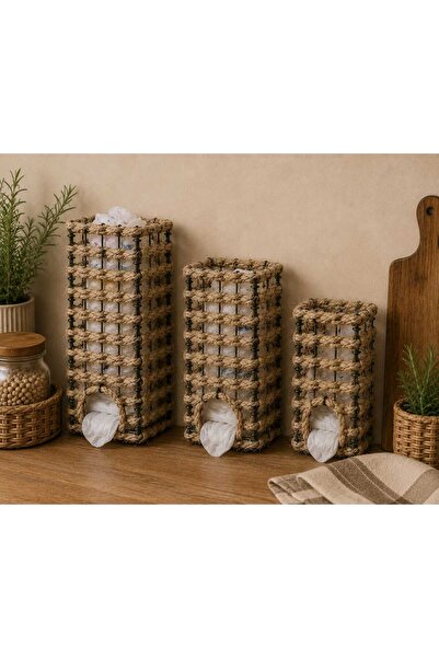 Egindra Wicker Woven 3-Piece Mini Bag Basket-Bag Holder-Organizer Bohemian Style