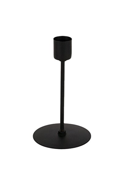 OEM Suport decorativ pentru lumânări din metal negru, bază rotundă 8x14cm