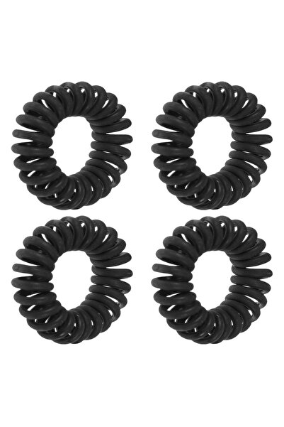 OEM 4 elastice de păr spiralate din plastic negru pentru femei (pentru cocuri)