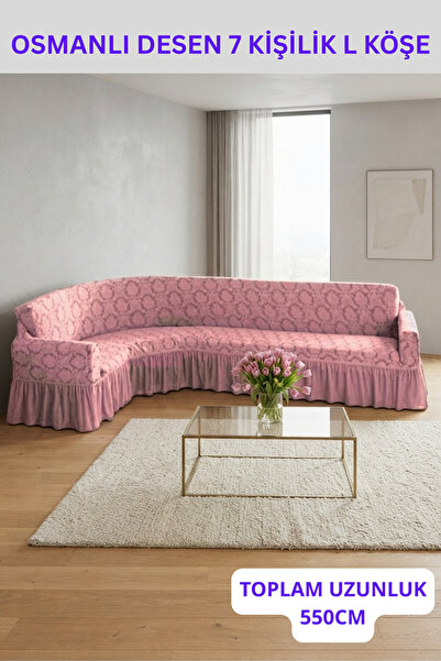 kutlale Jakarli Ottoman (Shawl) Pattern 7 Seater (550cm) L Corner Sofa Cover ...