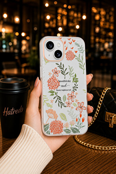 Hatreds iPhone 13 Kamera Korumalı Şeffaf Desenli Klip Kılıf - Beautiful