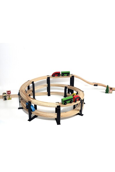 vixus Комплект 9 пилона за спирална рампа, съвместим с Brio, Hape, IKEA, Play...