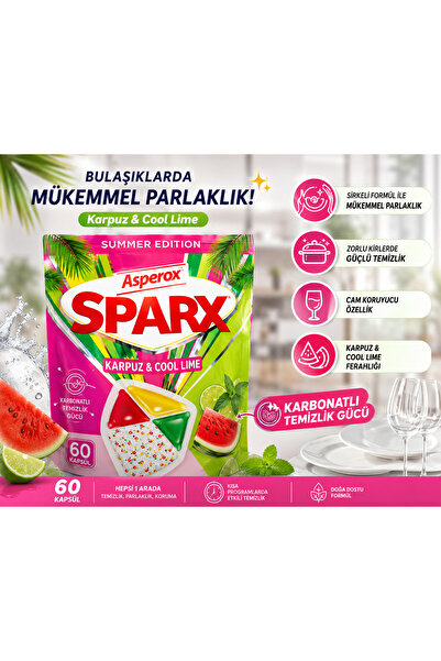 Generic Brand Asperox Sparx Dishwasher Capsules 60-Pack Summer Edition Waterm...