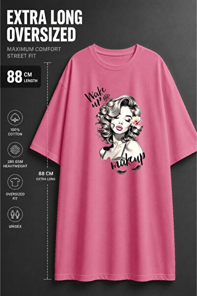 classy moda Γυναικείο μπλουζάκι με στάμπα  "Wake Up And Makeup " εξαιρετικά μ...