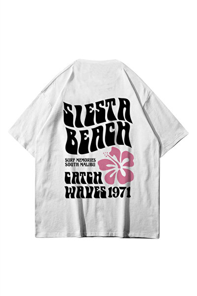 STYKEER Unisex Oversized T-Shirt "The Siesta Beach" Loose Fit Oversized White...