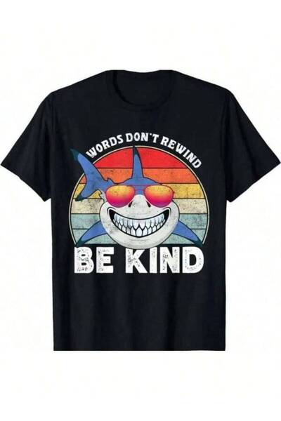 01THEONE Unity Day Orange Shark Be Kind Words Dont Rewind Kids T-Shirt | Unis...