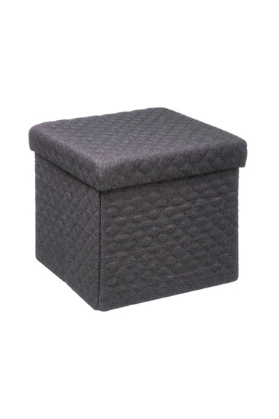 5five Simple Smart Stool Pouf, gray, square, polyester, 31x31 cm