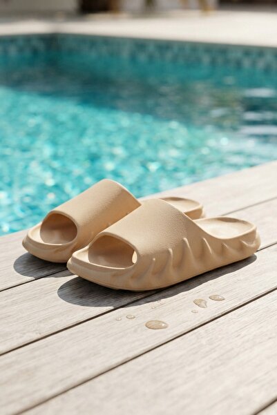 Lunihome Beige Flame Daily Balcony Garden Pool Beach Slippers Men's Slippers