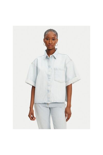 Access Fashion Γυναικείο Τζιν Πουκάμισο 53-8031 Μπλε