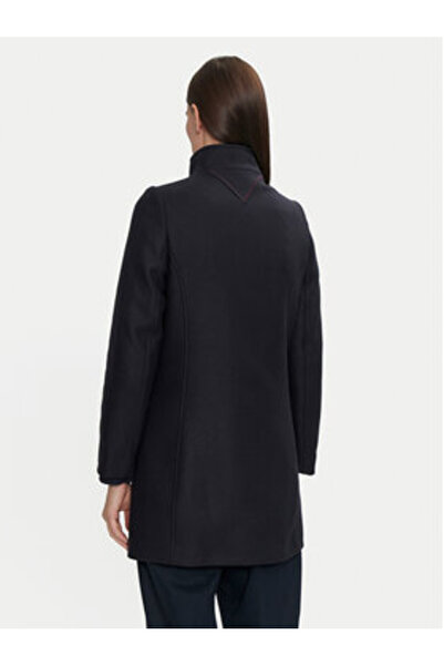 Tommy Hilfiger Palton de lână pentru femei WW0WW42732 Albastru