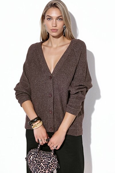 Hiccup Busem Ribbed V-Neck Buttoned Cardigan