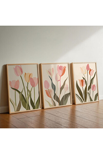 woodsia 3 Parça Çerçeve Görünümlü Ahşap Mdf Tablo Seti Set1164