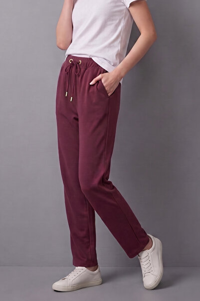 Purpleclo Women's Summer Fabric Sweatpants with Elastic Waist