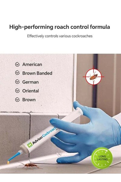 Genenic ADVISION Advion Cockroach Gel Bait, 4 Tubes x 30-Grams, 1 Plunger and 4 Tips