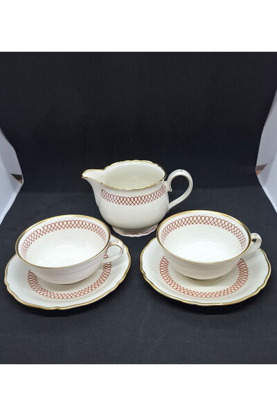 Bavaria Zeh Scherzer German Porcelain Vintage Cup Set 5 Pieces