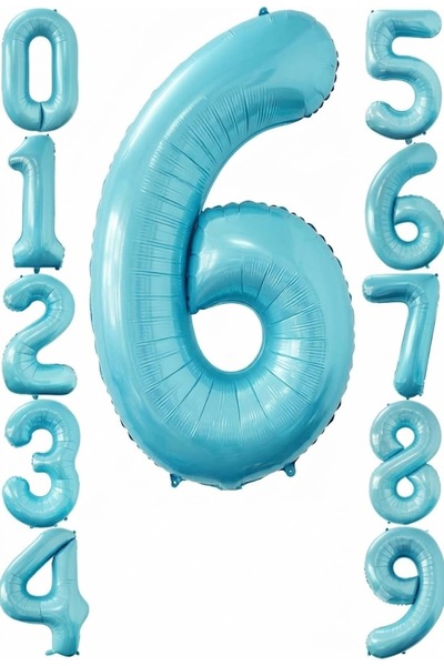baloss fer 6 Blue Number Foil Balloons 76 cm Helium Compatible Birthday Party...