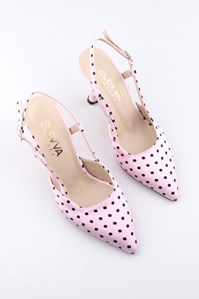 moon glow Women's Powder Pink Polka Dot Pointed Toe Stiletto Heeled Shoes 9 c...