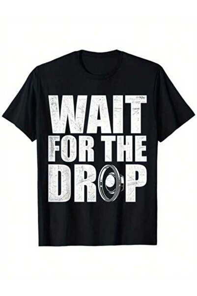 9TAY تي شيرت Wait The Drop Dubstep Bass Subwoofer Graphic - تي شيرت كاجوال بط...