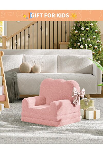 Garvee Kids Sofa Chair, Sherpa Convertible Toddler Couch with Washable Cover,...