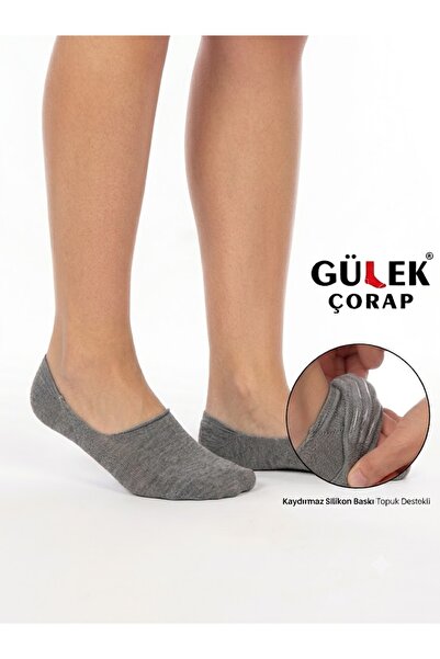 Gülek Çorap Gülek 4 Çift Erkek Silikonlu Kaydırmaz Topuk Babet Çorap