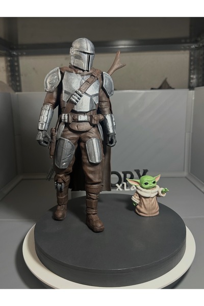 Genel Markalar The Mandalorian ve Grogu Dekoratif 3D Baskı Figür Koleksiyon B...