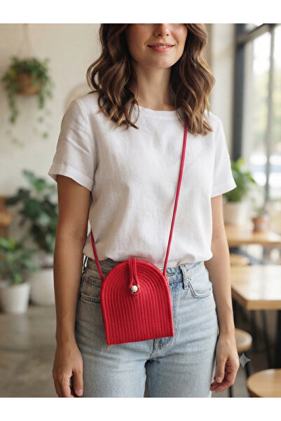 ENA Phone Bag,Crossbody Bag,Fuchsia Bag,Straw Bag Minimalist Bag,Handmade Bag...