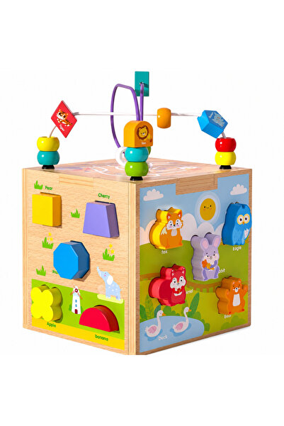 Stuniko ® Cub Montessori Multifuncțional din Lemn 7 în 1 – Jucărie Educativă ...