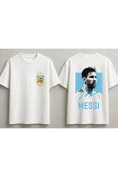 SVART WEAR Tricou Messi Argentina Unisex Oversize 100% Bumbac