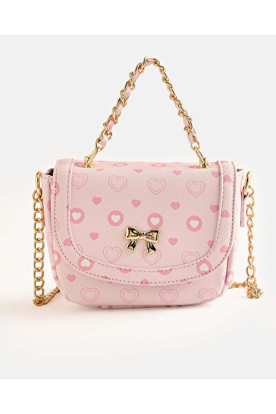 REDTAG Girls Pink Embellished Bow Bag