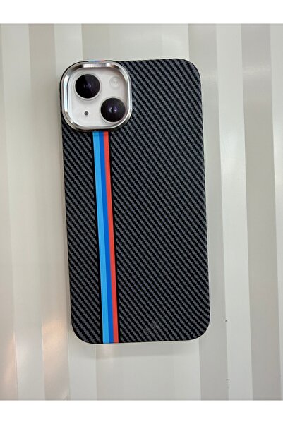 Yüksek Teknoloji İPHONE 13-14 CARBON CASE BMW ŞERİTLİ